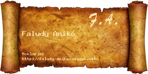 Faludy Anikó névjegykártya